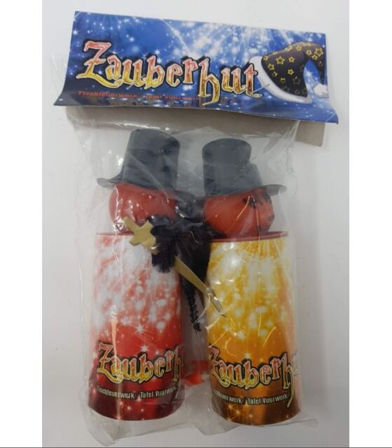 Zauberhut Schornsteinfeger 2er-Set Tischbomben für Silvester Feuerwerk Party