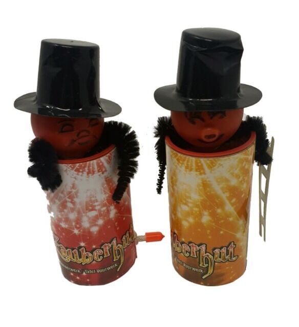 Zauberhut Schornsteinfeger 2er-Set Tischbomben für Silvester Feuerwerk Party