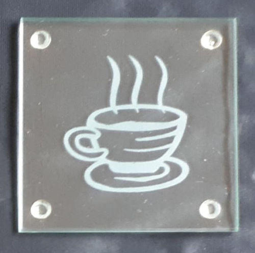 Edle Designer Glasuntersetzer, 4erSet, mit Gravur und versch. Motiven 9 x 9cm , Deko f Weihnachten