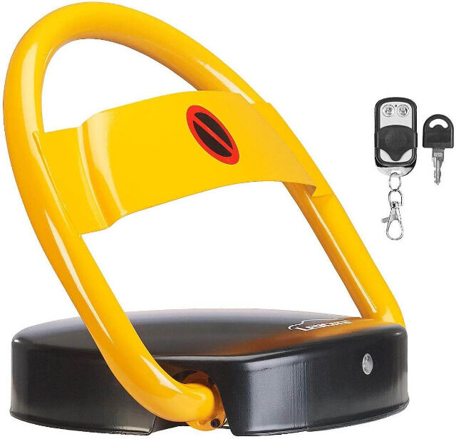 Lescars automatischer Parkplatzwächter Parkplatzsperre mit Akku & Fernbedienung Schranke Stellplatz Privatparkplatz Markierung