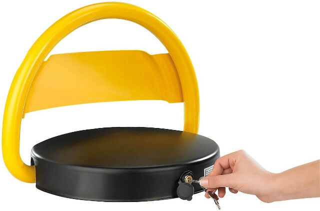 Lescars automatischer Parkplatzwächter Parkplatzsperre mit Akku & Fernbedienung Schranke Stellplatz Privatparkplatz Markierung