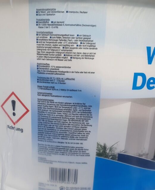 Farbe, Wand- und Deckenfarbe weiß NEU eingetroffen!