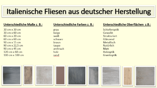 NEUE FLIESEN Restposten in verschiedenen Größen, Farben und Oberflächen