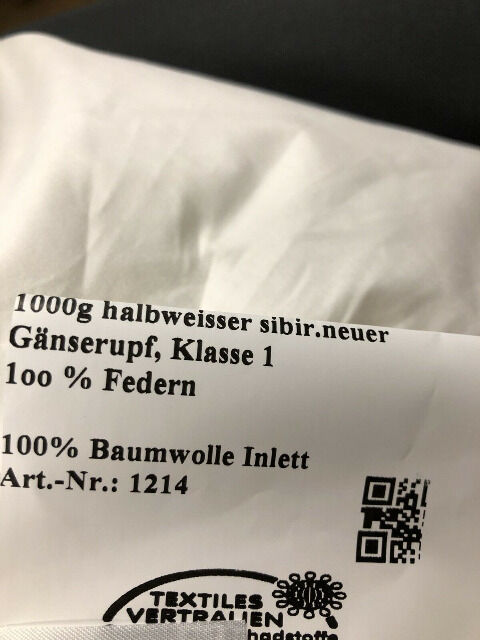 Kopfkissen 100% Federn / Pillow 100% feathers