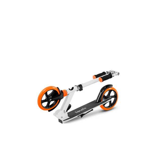 Lionelo Luca Roller Weiss Orange Kinder Tretroller bis 100kg Räder 200mm Bremse zusammenklappbar Roller Kinderroller