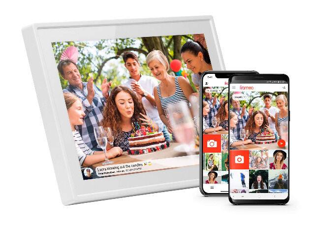 Denver PFF-1011White Digitaler Bilderrahmen 25,6cm (10,1 Zoll) Frameo WiFi microSD 8GB Flash