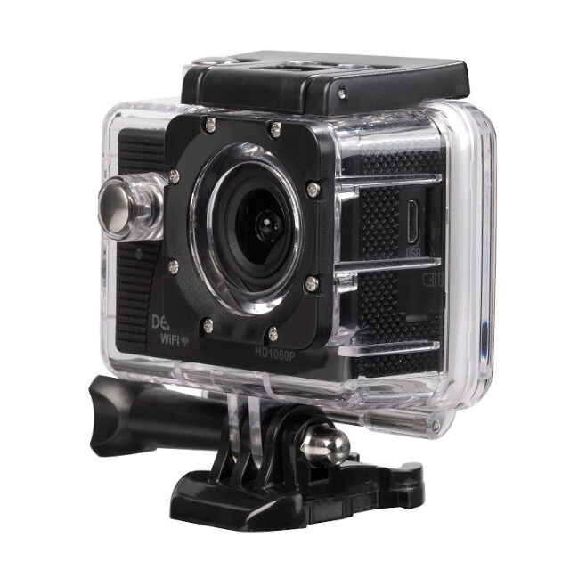 DENVER ACT-5051W FULL HD Action Cam mit Wi-Fi Funktion und Bildschirm auf der Rückseite 5Mpixel CMOS-Sensor, 140 ° fester Winkel