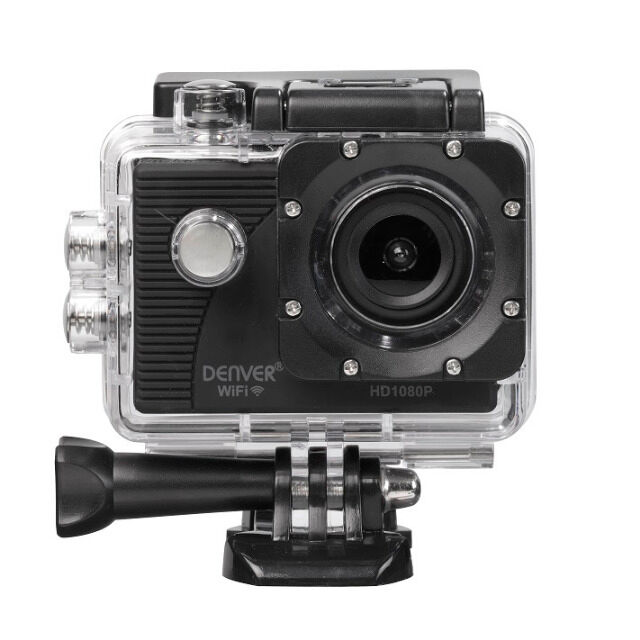 DENVER ACT-5051W FULL HD Action Cam mit Wi-Fi Funktion und Bildschirm auf der Rückseite 5Mpixel CMOS-Sensor, 140 ° fester Winkel