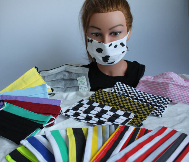 10 Textil Design Maske aus Baumwolle mit zertifiziertem Innenvlies