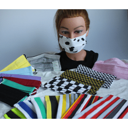 10 Textil Design Maske aus Baumwolle mit zertifiziertem Innenvlies