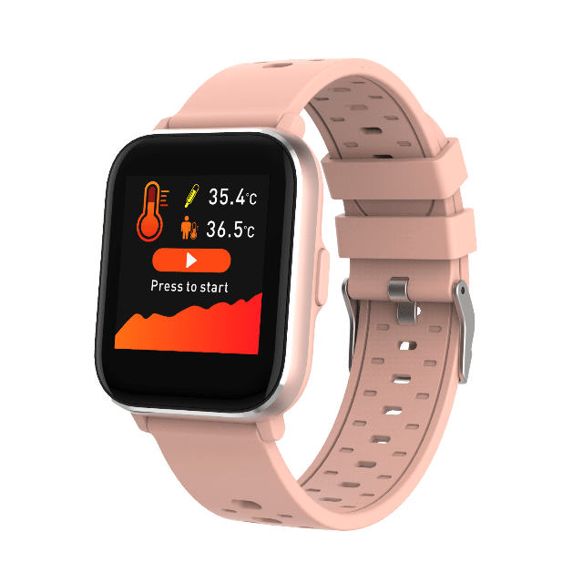 DENVER SW-163 Bluetooth Smartwatch mit Körpertemperatursensor und Herzfrequenzsensor IP67 staub- und wasserdicht