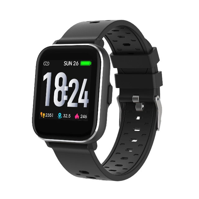 DENVER SW-163 Bluetooth Smartwatch mit Körpertemperatursensor und Herzfrequenzsensor IP67 staub- und wasserdicht