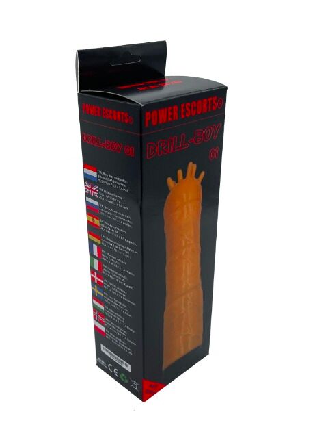 Power Escorts - Dril-Boy 01 - Vibrator - Rippenvibrator - Für zusätzliche Stimulation - Mehrfachvibrationen - Fleisch - Farbbox - Erotik