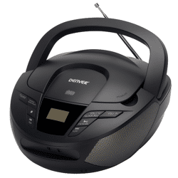 DENVER TC-28BLACK Boombox mit CD-Player und PLL FM-Radio AUX-Eingang zum Anschluss des MP3-Players und mehr