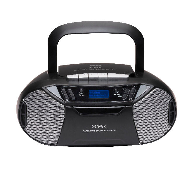 DENVER TDC-250 DAB + Boombox Mit DAB + / FM-Radio, Kassettenrekorder, CD-Player und AUX-Eingang