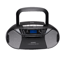 DENVER TDC-250 DAB + Boombox Mit DAB + / FM-Radio, Kassettenrekorder, CD-Player und AUX-Eingang