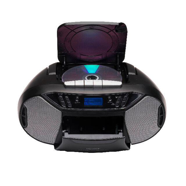 DENVER TDC-250 DAB + Boombox Mit DAB + / FM-Radio, Kassettenrekorder, CD-Player und AUX-Eingang