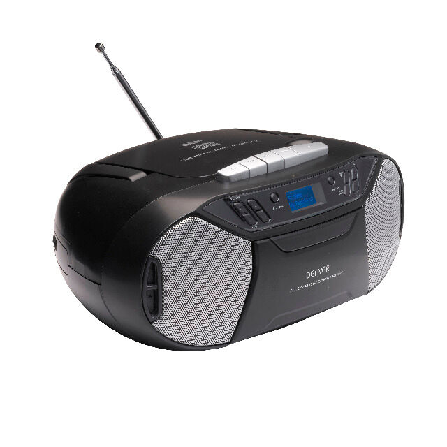 DENVER TDC-250 DAB + Boombox Mit DAB + / FM-Radio, Kassettenrekorder, CD-Player und AUX-Eingang