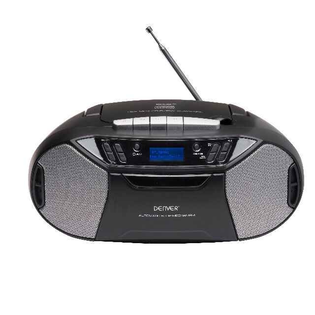 DENVER TDC-250 DAB + Boombox Mit DAB + / FM-Radio, Kassettenrekorder, CD-Player und AUX-Eingang