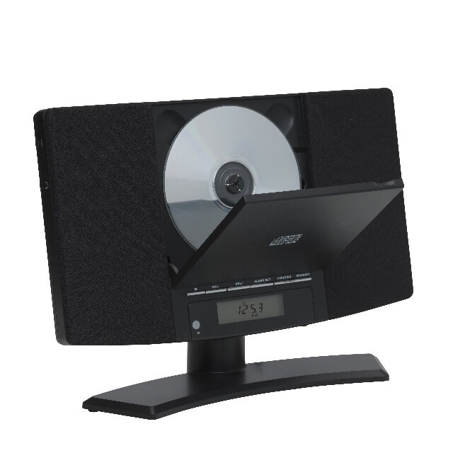 DENVER MC-5220 SILVERMK2 / BLACKMK2 Wandmontierbares Musiksystem mit UKW-Radio und CD-Player AUX-Eingang, Kopfhöreranschluss, Uhr- und Alarm