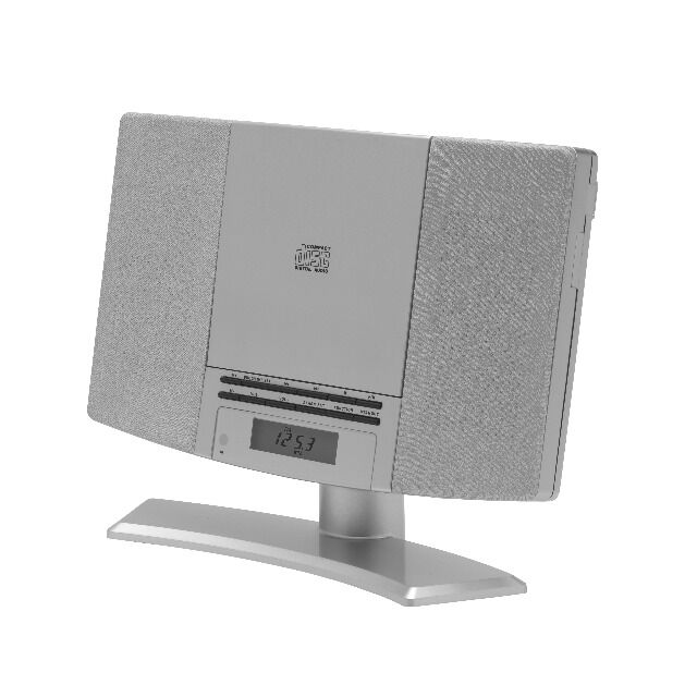 DENVER MC-5220 SILVERMK2 / BLACKMK2 Wandmontierbares Musiksystem mit UKW-Radio und CD-Player AUX-Eingang, Kopfhöreranschluss, Uhr- und Alarm