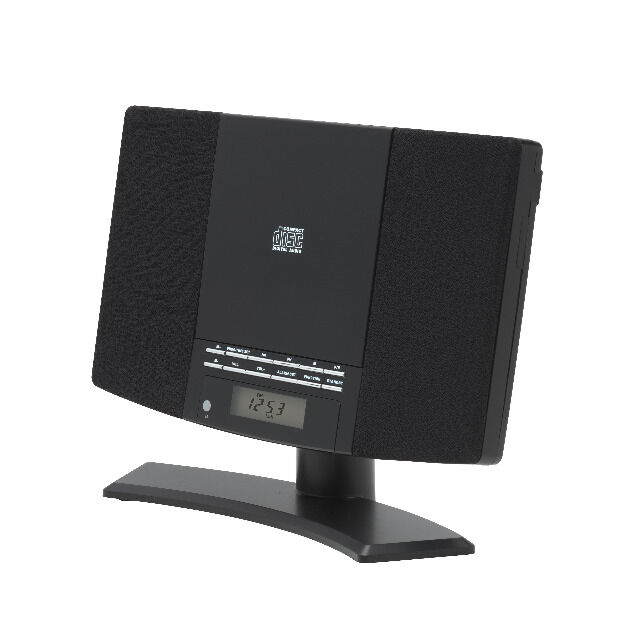 DENVER MC-5220 SILVERMK2 / BLACKMK2 Wandmontierbares Musiksystem mit UKW-Radio und CD-Player AUX-Eingang, Kopfhöreranschluss, Uhr- und Alarm