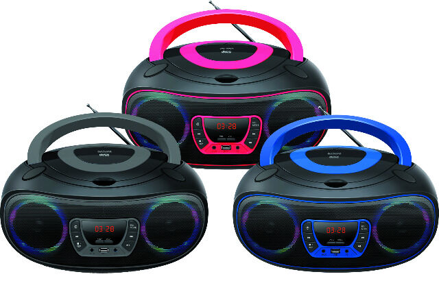 DENVER TCL-212BT Bluetooth-Boombox mit CD-Player zum Hochladen - MP3-Wiedergabe über USB
