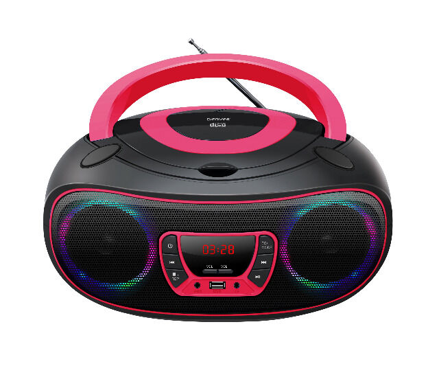 DENVER TCL-212BT Bluetooth-Boombox mit CD-Player zum Hochladen - MP3-Wiedergabe über USB