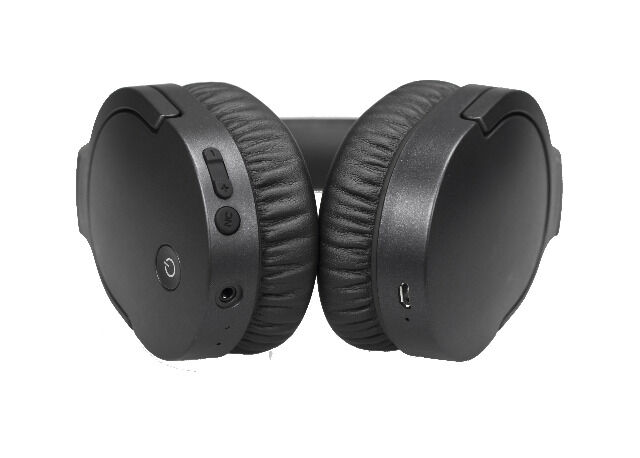 DENVER BTN-207 Drahtloses Bluetooth-Headset mit aktiver Rauschunterdrückung Eingebauter Akku, Freisprechfunktion für Anrufe, AUX-Eingang 