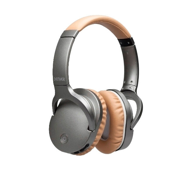 DENVER BTN-207 Drahtloses Bluetooth-Headset mit aktiver Rauschunterdrückung Eingebauter Akku, Freisprechfunktion für Anrufe, AUX-Eingang 
