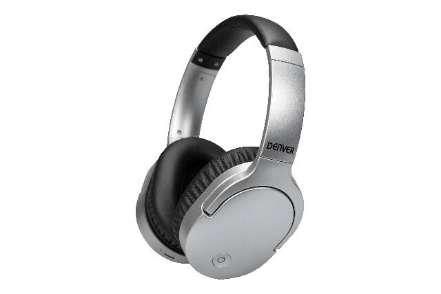 DENVER BTN-207 Drahtloses Bluetooth-Headset mit aktiver Rauschunterdrückung Eingebauter Akku, Freisprechfunktion für Anrufe, AUX-Eingang 