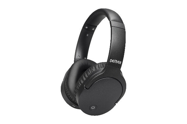 DENVER BTN-207 Drahtloses Bluetooth-Headset mit aktiver Rauschunterdrückung Eingebauter Akku, Freisprechfunktion für Anrufe, AUX-Eingang 