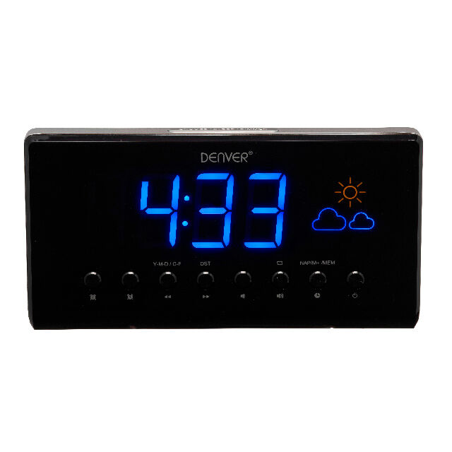 DENVER CR-718 Clockradio mit UKW-Radio & Wetteranzeige, 1,4 
