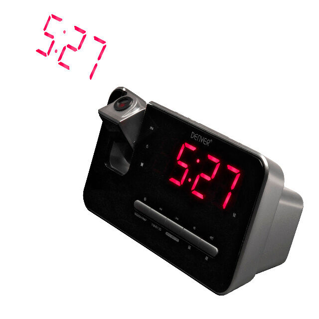DENVER CRP-618 PLL FM-Taktradio mit Doppelalarm 180 ° Projektion der Uhr, 1,2 
