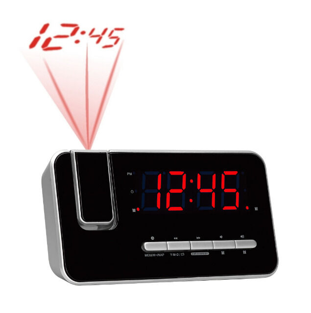 DENVER CRP-618 PLL FM-Taktradio mit Doppelalarm 180 ° Projektion der Uhr, 1,2 
