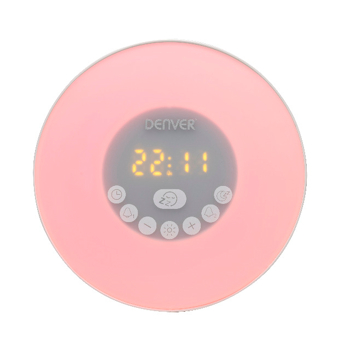 DENVER CRLB-400 Wake Up Light Clock Radio mit Bluetooth-Funktion Moodlight- und MicroSD-Kartensteckplatz für direkte MP3-Wiedergabe