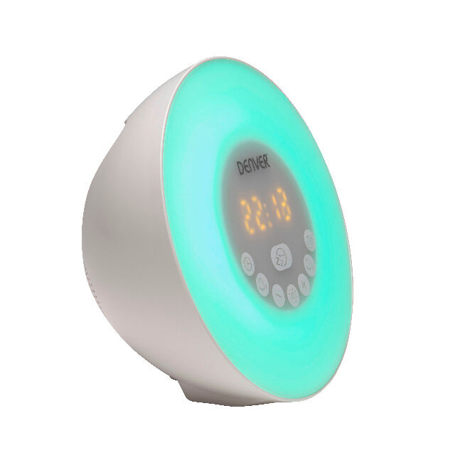 DENVER CRLB-400 Wake Up Light Clock Radio mit Bluetooth-Funktion Moodlight- und MicroSD-Kartensteckplatz für direkte MP3-Wiedergabe