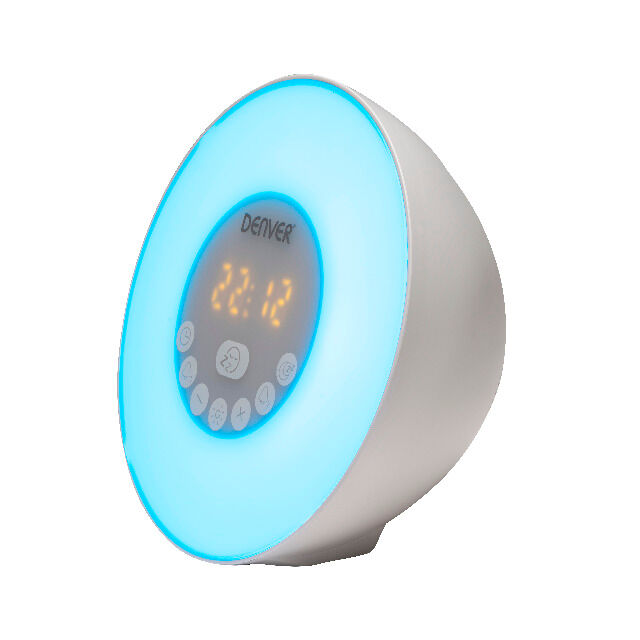 DENVER CRLB-400 Wake Up Light Clock Radio mit Bluetooth-Funktion Moodlight- und MicroSD-Kartensteckplatz für direkte MP3-Wiedergabe