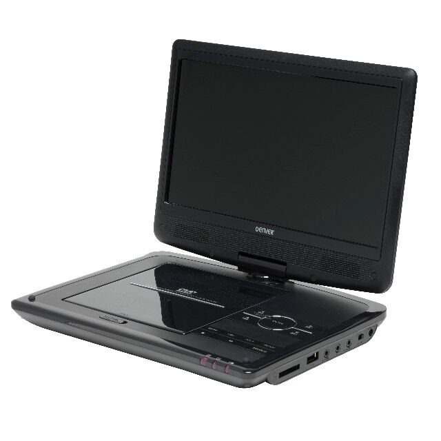 DENVER MT-1080T2H Tragbarer DVD-Player mit 10,1-Zoll-TFT / LCD-Bildschirm und DVB-T2 H.265-Tuner für FTA-Kanäle USB-Eingang 