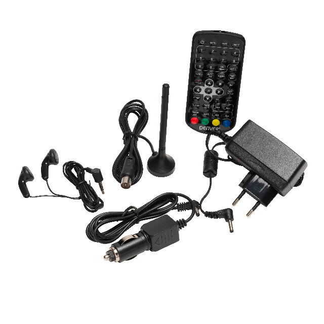 DENVER MT-1080T2H Tragbarer DVD-Player mit 10,1-Zoll-TFT / LCD-Bildschirm und DVB-T2 H.265-Tuner für FTA-Kanäle USB-Eingang 