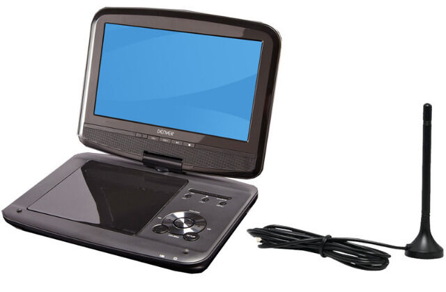 DENVER MT-1080T2H Tragbarer DVD-Player mit 10,1-Zoll-TFT / LCD-Bildschirm und DVB-T2 H.265-Tuner für FTA-Kanäle USB-Eingang 