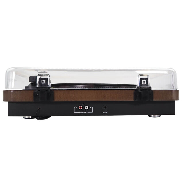 Aiwa GBTUR-120WD Plattenspieler Digitalisierer aus Holz, Bluetooth, 3 Geschwindigsstufen, Line-Out, FM-Radio Vinyl. 2x 5W RMS, 