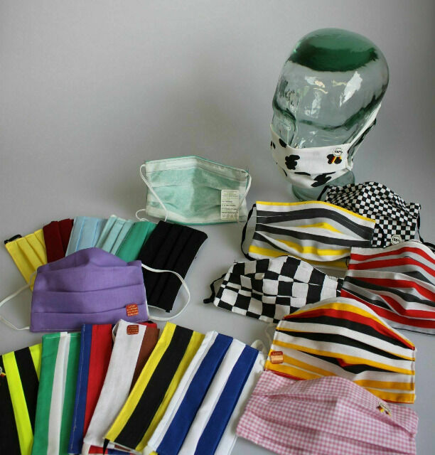 100x Überzieh- Textil Design Masken Vlies - hydrophob - zertifiziert