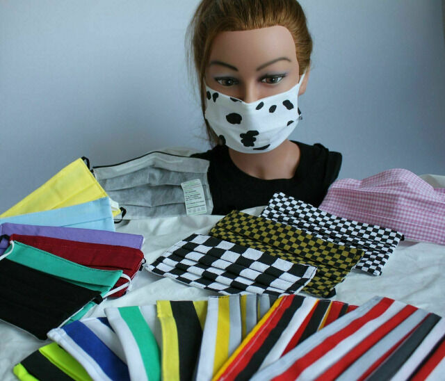 100x Überzieh- Textil Design Masken Vlies - hydrophob - zertifiziert