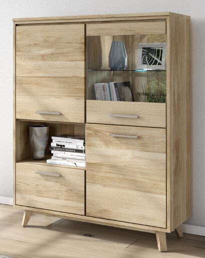 Highboard Front Massivholz Eiche Sonoma