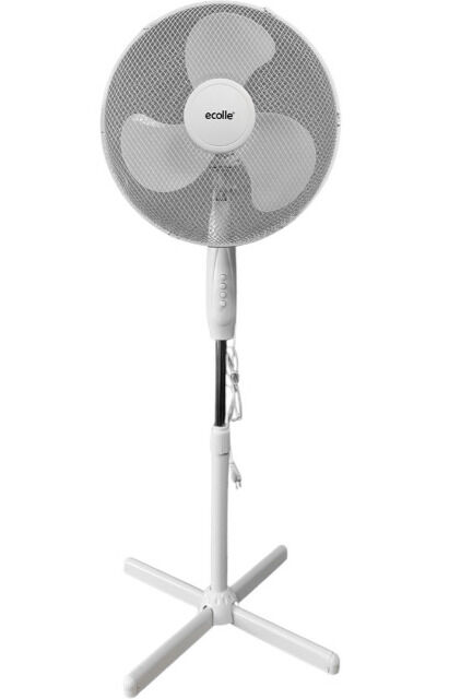 Ecolle 79702 Standventilator 40cm Durchmesser 45 Watt Rotation 3 Stufen Ventilator Kühle Frische Luft Sommer 