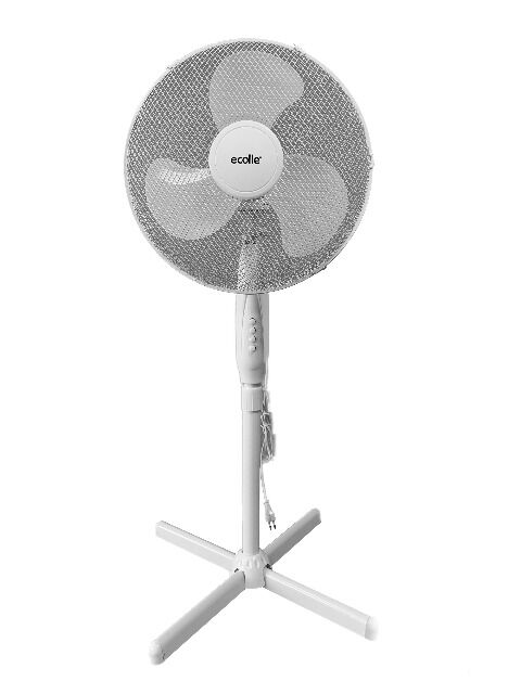 Ecolle 79702 Standventilator 40cm Durchmesser 45 Watt Rotation 3 Stufen Ventilator Kühle Frische Luft Sommer 