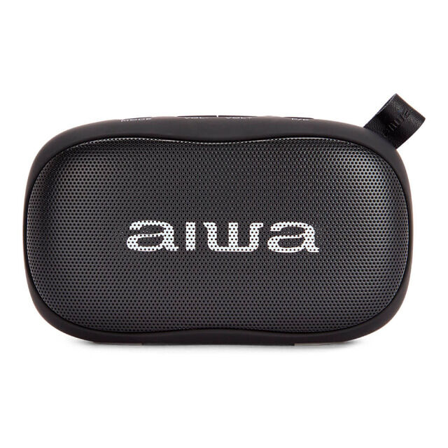 Aiwa BS-110BK Mini Bluetooth Lautsprecher mit Karabiner 10W HyperBass Musik Box Speaker Box Audio HiFi 