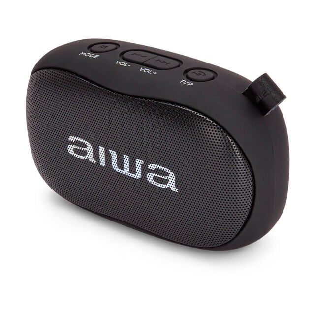 Aiwa BS-110BK Mini Bluetooth Lautsprecher mit Karabiner 10W HyperBass Musik Box Speaker Box Audio HiFi 