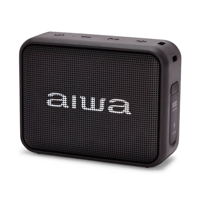 Aiwa BS-200BK schwarz Bluetooth Lautsprecher TWS FM Radio IPX6 Bassbox 6W RMS Speaker Box Audio HiFi Musik
